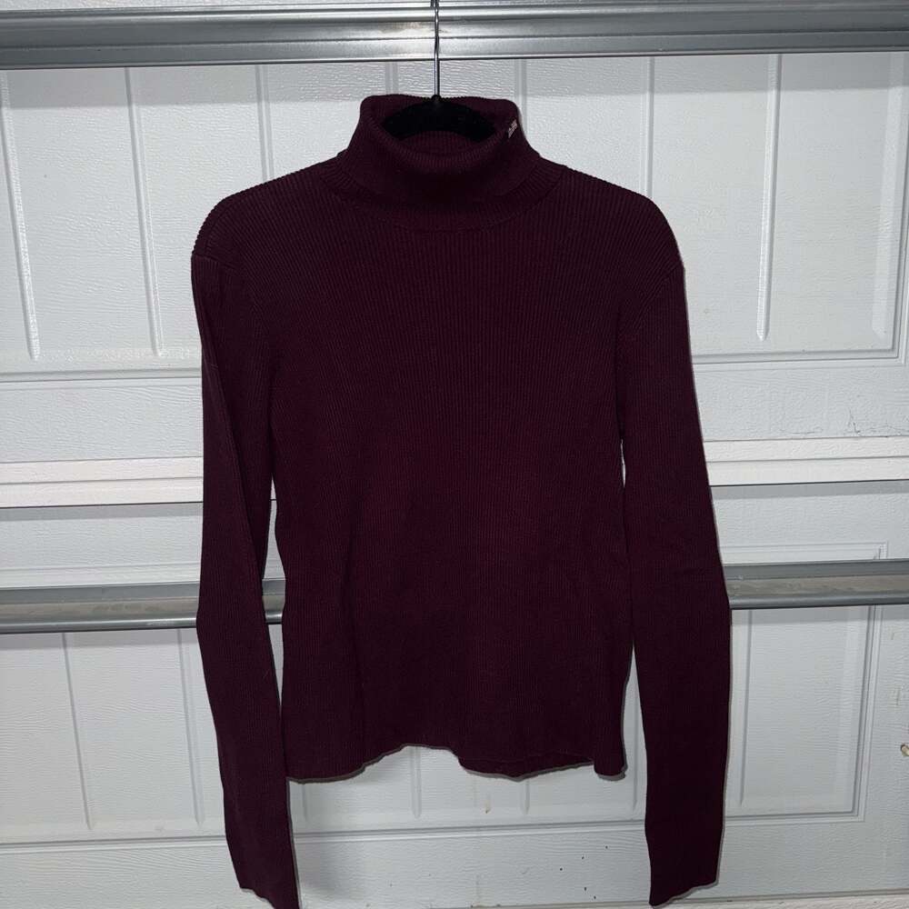 Vintage Polo Jeans Co. Ralph Lauren Red Ribbed Turtleneck Sweater (L)